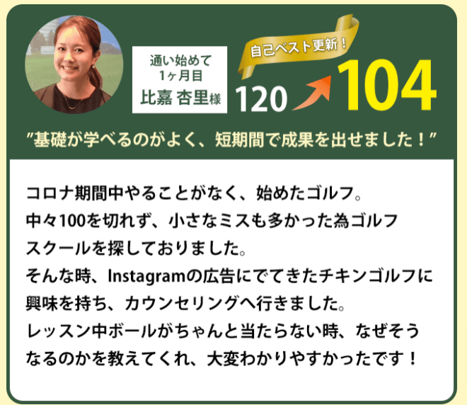 チキンゴルフの成果