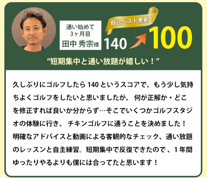 チキンゴルフの成果