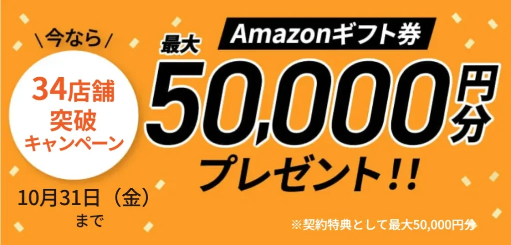 Amazonギフト券5万円分プレゼント
